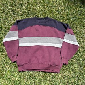 90s AZ sport stripe block y2k sweater Mens size XL